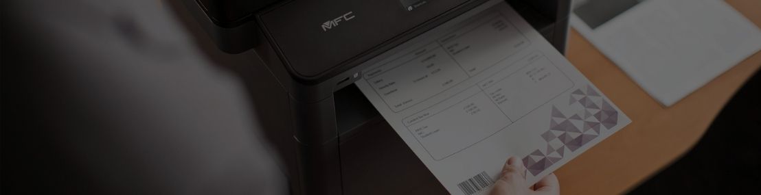 Brother printer printing document with barcode